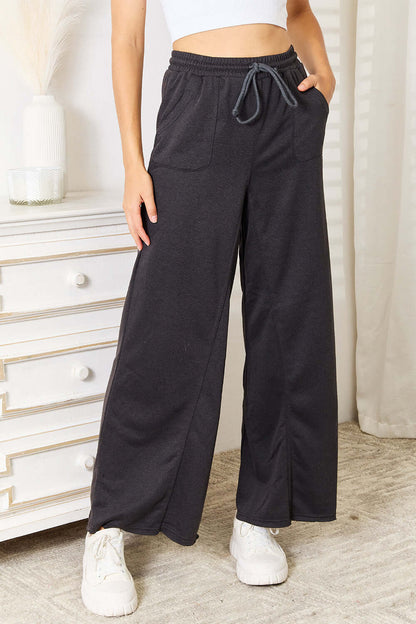 BASIC BAE Wide Leg Pocketed Pants at Bella Road