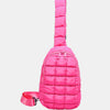 Bella Road Quilted Nylon Crossbody  Bag - Hot Pink