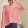 Basic Bae Air Scuba Round Neck Long Sleeve Sweatshirt - Sherbet