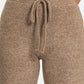 Zenana Drawstring Hacci Cropped Pants in taupe, featuring cozy fabric and a relaxed fit for casual comfort and style.