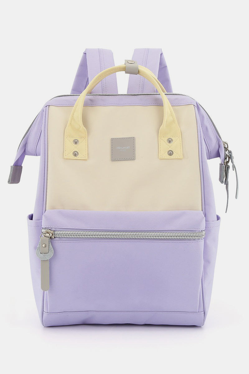 Himawari water-resistant canvas backpack in pastel colors, featuring side pockets and durable design for stylish adventures.