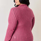 Ribbed Mock Neck Long Sleeve T-Shirt