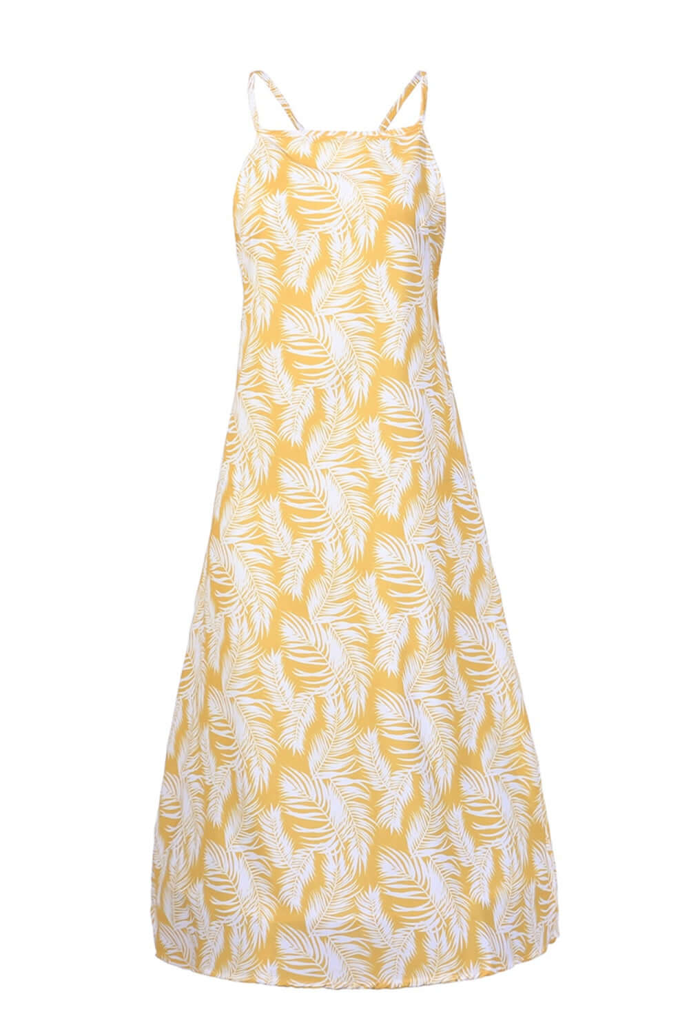 BELLA ROAD Slit Crisscross Printed Sleeveless Cami Dress at Bella Road