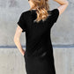 Bamboo Full Size Round Neck Short Sleeve Dress with Pockets