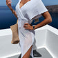 BELLA ROAD Slit Surplice Cap Sleeve Cover Up at Bella Road