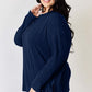 Ribbed Half Button Long Sleeve High-Low T-Shirt