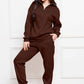 Half Zip Long Sleeve Sweatshirt and Pants Set