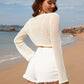 BELLA ROAD Openwork Long Sleeve Cover-Up at Bella Road