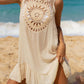 Cutout Round Neck Wide Strap Cover-Up