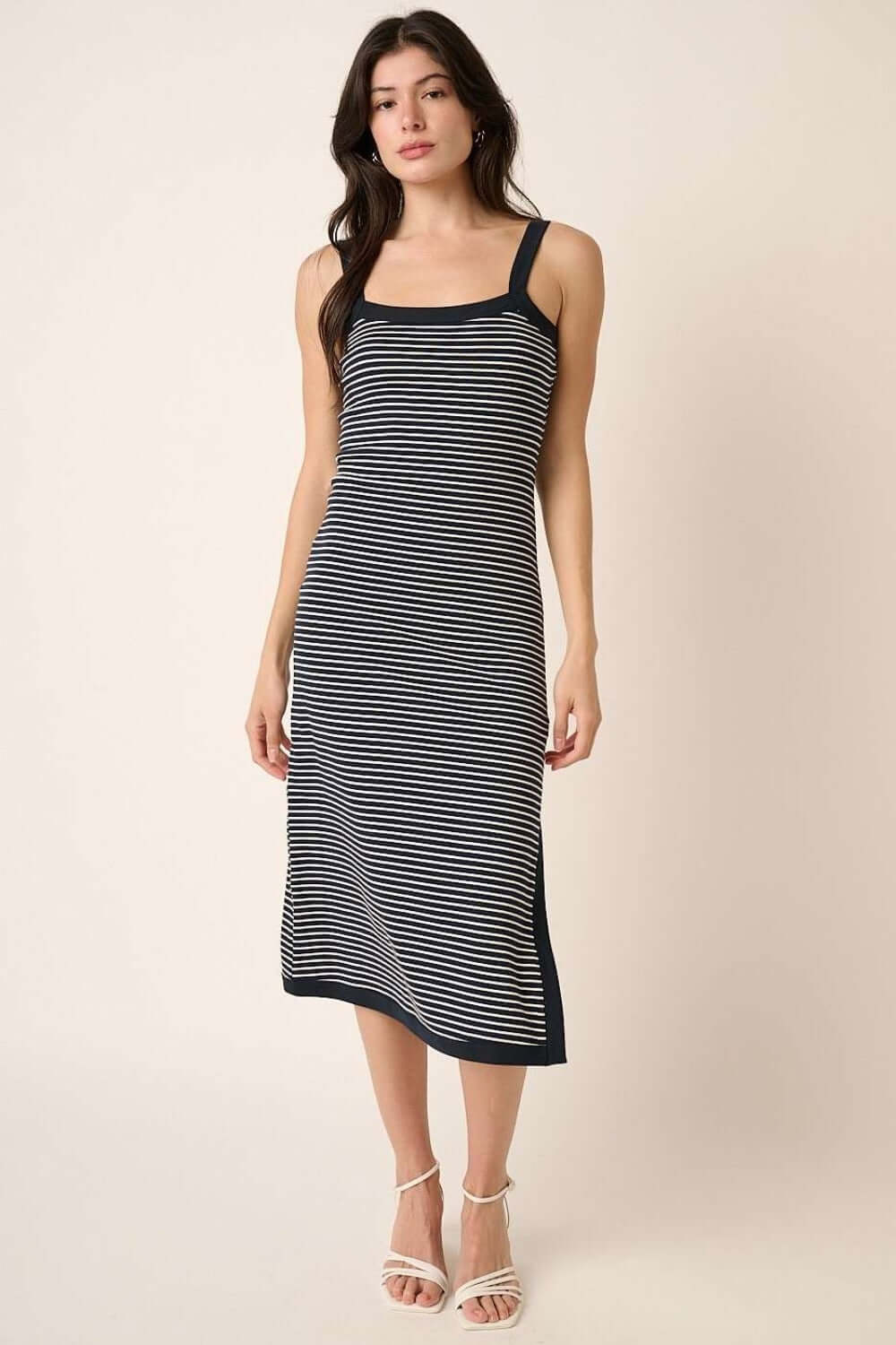 MITTOSHOP Contrast Striped Midi Cami Dress at Bella Road