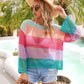 BELLA ROAD Color Block Openwork Boat Neck Cover Up at Bella Road