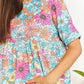 DOUBLE TAKE Floral Round Neck Babydoll Top at Bella Road