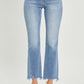 Frayed hem cropped straight Risen Jeans - trendy casual chic style showcasing favorite sandals.