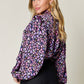 DOUBLE TAKE Full Size Printed Long Sleeve Blouse at Bella Road