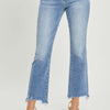 RISEN Frayed Hem Cropped Straight Jeans - Medium