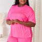 BASIC BAE Full Size Soft Rayon Half Sleeve Top and Shorts Set at Bella Road