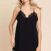 Lace Detail Spaghetti Strap Cami - Black