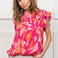 Smocked Yoke Ruffled Floral Top