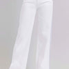 RISEN Full Size Tummy Control Double Button Wide Leg Jeans - White