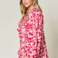 DOUBLE TAKE Full Size Printed Ruffle Trim Balloon Sleeve Shirt at Bella Road