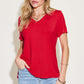 BASIC BAE Full Size V-Neck High-Low T-Shirt at Bella Road