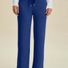 Air Scuba Drawstring Wide Leg Pants - Blue