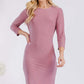 CELESTE Full Size Round Neck Long Sleeve Slim Dress at Bella Road