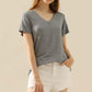 NINEXIS Full Size V-Neck Short Sleeve T-Shirt at Bella Road