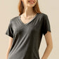 NINEXIS Full Size V-Neck Short Sleeve T-Shirt at Bella Road