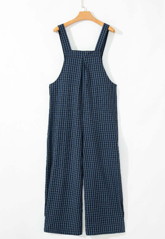 Bella Road plaid wide leg overalls with wide straps, perfect for a cool and comfy style statement.