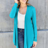 Open Front Long Sleeve Cardigan - Sky Blue