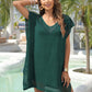 BELLA ROAD Slit Openwork V-Neck Cover-Up at Bella Road