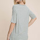 BOMBOM Striped Round Neck T-Shirt at Bella Road