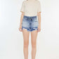 KANCAN High Rise Frayed Hem Denim Shorts at Bella Road