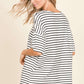 BOMBOM Striped Round Neck T-Shirt at Bella Road