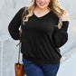 V-Neck Lantern Sleeve Top