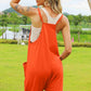 DOUBLE TAKE Full Size Sleeveless V-Neck Pocketed Jumpsuit at Bella Road