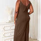 DOUBLE TAKE Full Size Soft Rayon Spaghetti Strap Tied Wide Leg Jumpsuit at Bella Road