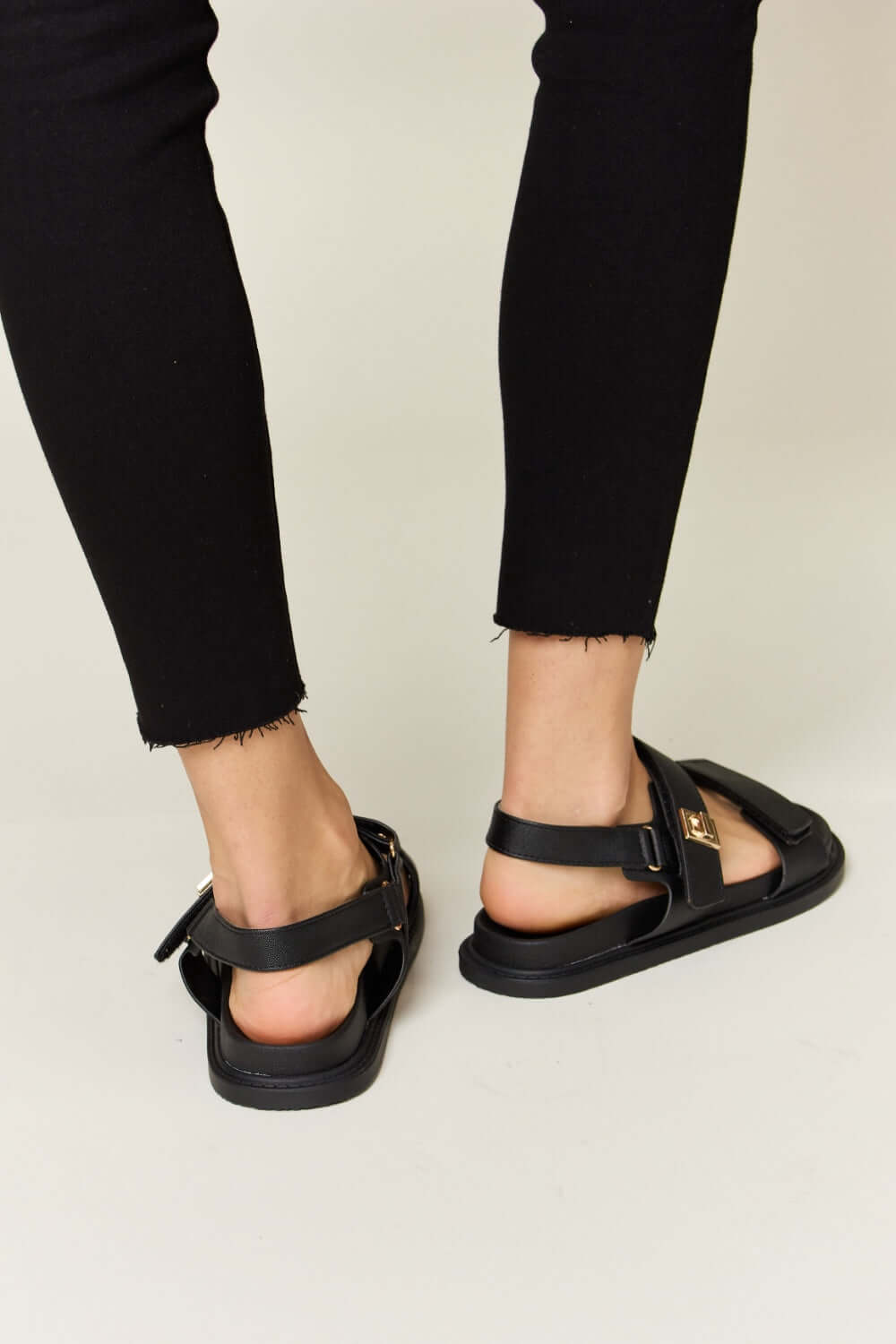 WILD DIVA Velcro Double Strap Slingback Sandals at Bella Road