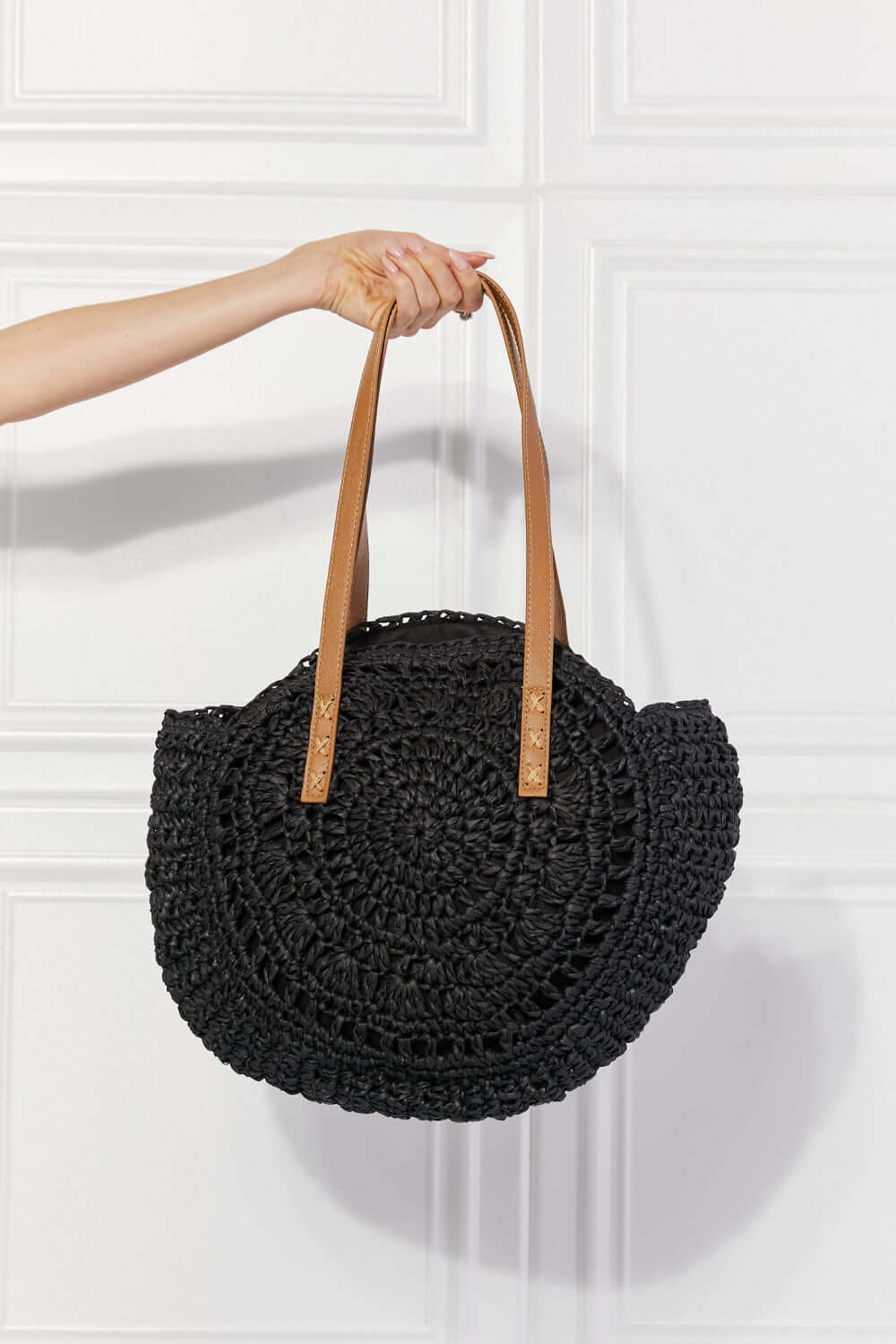 JUSTIN TAYLOR C'est La Vie Crochet Handbag in Black at Bella Road