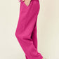 DOUBLE TAKE Full Size Texture Drawstring Straight Pants at Bella Road