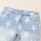 Bella Road Plus Size Star Straight Leg Jeans with Pockets, stylish light blue denim featuring star patterns and a flattering fit.