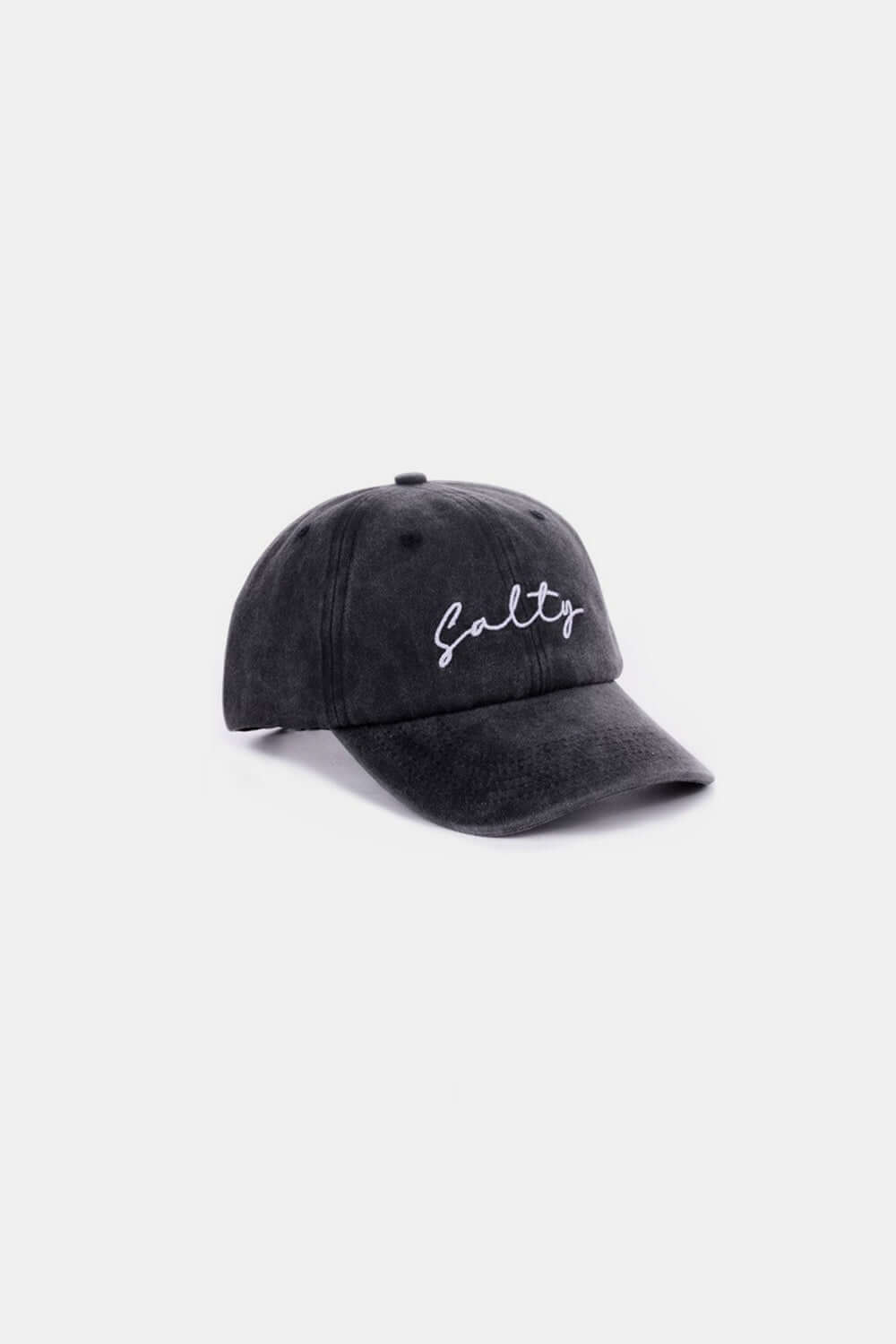 SALTY Embroidered Vintage Washed Baseball Cap with Retro Charm and Laid-Back Style