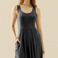 DOUBLJU Full Size Round Neck Ruched Sleeveless Dress with Pockets at Bella Road