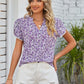 DOUBLE TAKE Floral Notched Neck Blouse at Bella Road