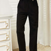 Double Take Pull-On Pants with Pockets - Black