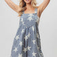 Star Washed Sleeveless Denim Shortalls