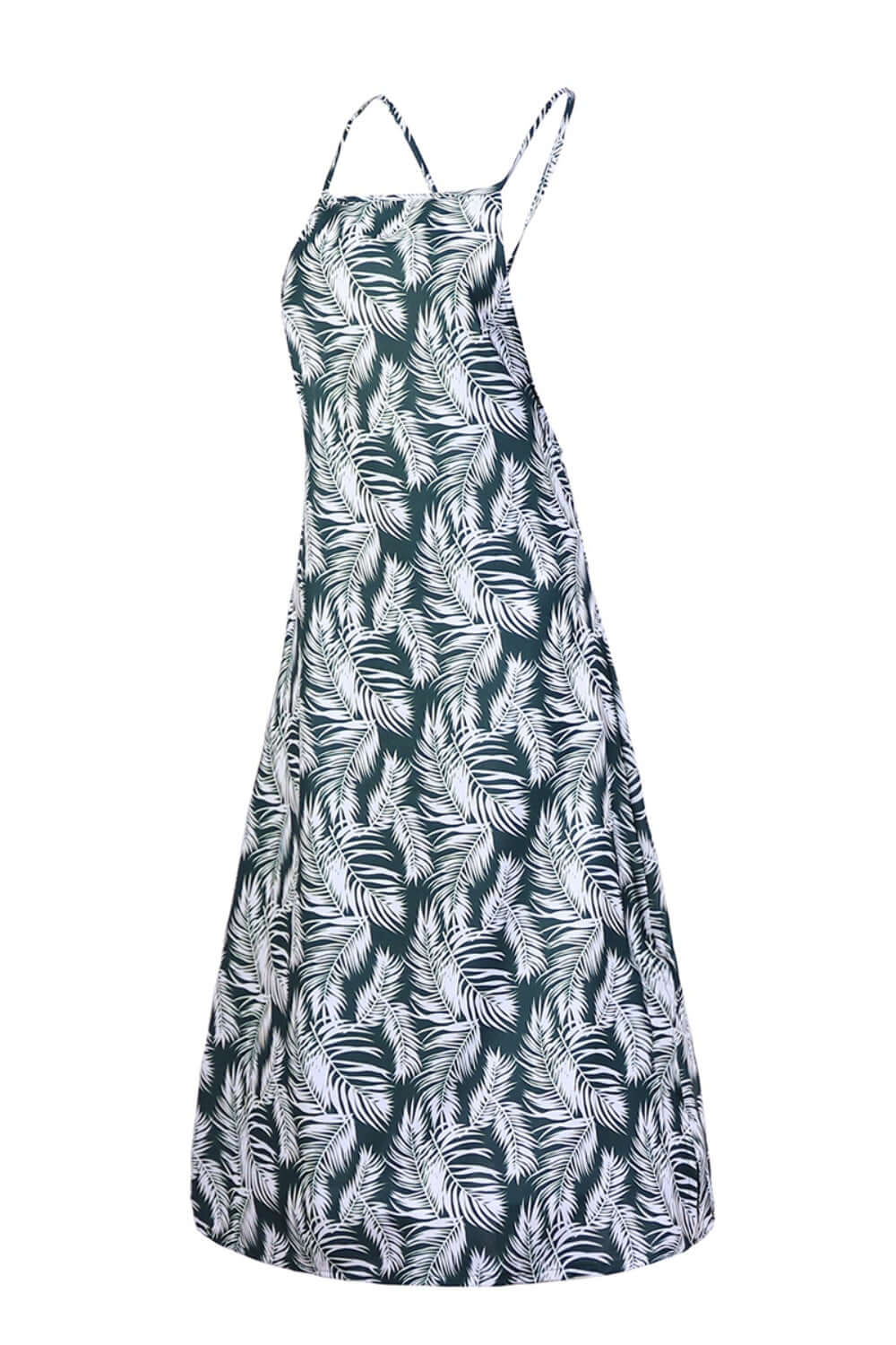 BELLA ROAD Slit Crisscross Printed Sleeveless Cami Dress at Bella Road