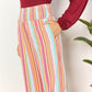 DOUBLE TAKE Striped Smocked Waist Pants with Pockets at Bella Road