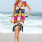 Fringe Color Block Sleeveless Cover Up